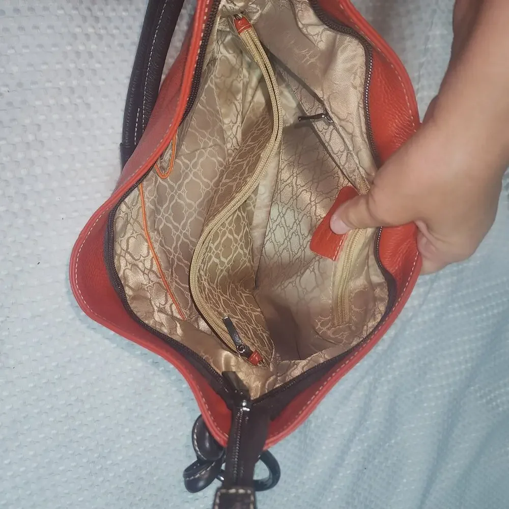 VERA PELLE EUC GEN LEATHER HOBO SATCHEL BAG